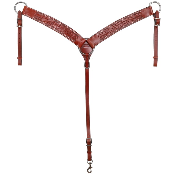 Showman® Argentina Cow Leather 3 Piece Headstall and breast collar set with navajo beaded inlay.