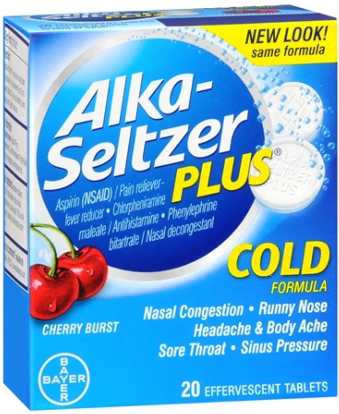 Alka-Seltzer Plus Cold Formula Effervescent Tablets Cherry Burst 20 ...