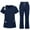 Dark Blue, variant on Resivox Scrubs for Women Set Plus Size Scrub Joggers Stretchy V-Neck Yoga Scrub Pants and Tops Medical Scrub Sets Nursing Uniforms Scrubs for Tall Women White M