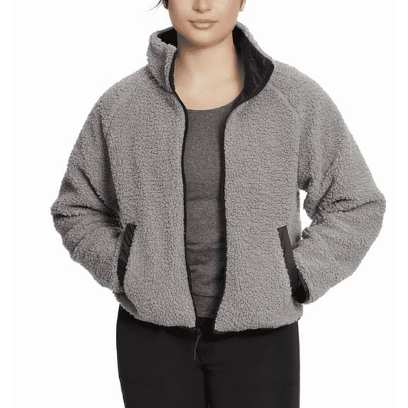 Bass Outdoor Women's Reversible Fleece Zip Jacket - BLACK/GREY