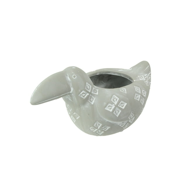 Southwestern Style Gray Terracotta Toucan Planter Pot 4.75 Inches High