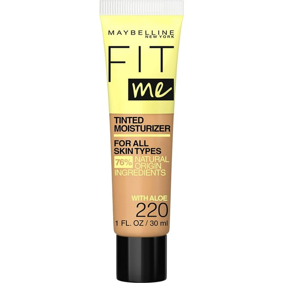 Maybelline Fit Me Tinted Moisturizer, Cobertura natural, Maquillaje facial, 220 ml (1 unidad)