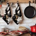 thumbnail image 6 of White Floral Kitchen Towels Set of 1, Vintage Country Luxurious Botanical Black Gold Absorbent Dish Towels for Kitchen, Microfiber Hand Towel, Quick Drying Tea Towel for Cleaning Dishcloths, 6 of 7