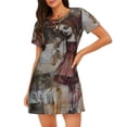 thumbnail image 1 of Fotbe Vintage Collage Girl Butterfly Bata de Dormir para Mujer con Estampado, Camisón de Algodón de Manga Corta, Ropa de Dormir Casual, 1 of 6