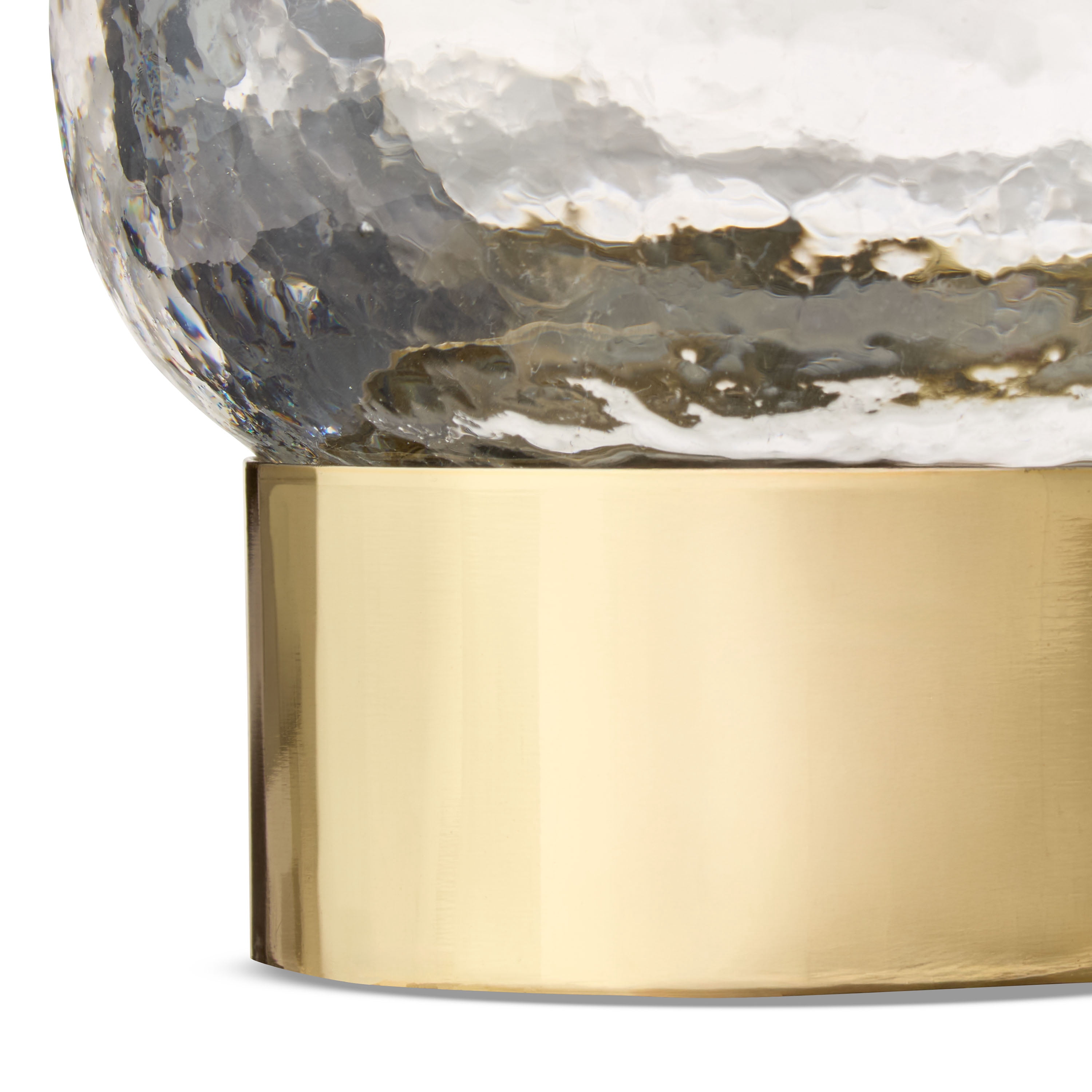 Hammered Glass with Gold Base Christmas Decoration, 5.5", by My Texas House