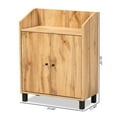 thumbnail image 2 of Baxton Studio Rossin Modern and Contemporary Oak Brown Finished Wood 2-Door Entryway Shoe Storage Cabinet, Oak and Black, 2 of 11