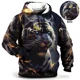 thumbnail image 2 of Sudadera con capucha para hombre, con estampado de tigre en 3D, holgada, de diseñador, para primavera y otoño, de manga larga, talla 4XL, ropa Harajuku Y2k de gran tamaño, 2 of 5