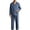 Navy, variant on Mens 100% Cotton Long Sleeve Pajama Set Notch Collar Soft Button Down Loose Fit Sleep Loungewear with Pockets Dark Blue L