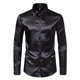 thumbnail image 1 of Blusa y camisa de manga larga con cuello vuelto para hombre, informal, lisa, con botones, de poliéster, 1 of 7