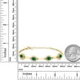 thumbnail image 2 of Gem Stone King 18K Yellow Gold Plated Silver Green Simulated Emerald and White Created Sapphire Bracelet for Women (3.00 Cttw, Gemstone, Oval 6X4MM, 7 inch + 1 inch Extender), 2 of 3