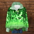 thumbnail image 1 of TaTaai Womens St Patricks Day Print Long Sleeve Button Down Shirt Color Block Striped Collar Casual Blouse Loose Fit Holiday Top Gift, 1 of 7