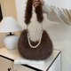 thumbnail image 2 of Bolso de Mano Invierno Cruzado Hombro Cgtredaw para Mujer Felpa Esponjoso Compras citas, 2 of 9
