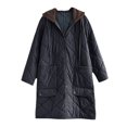 thumbnail image 3 of Women's Quilted Jacket Padded Winter Solid Puffer Coat (Black XXL), 3 of 3