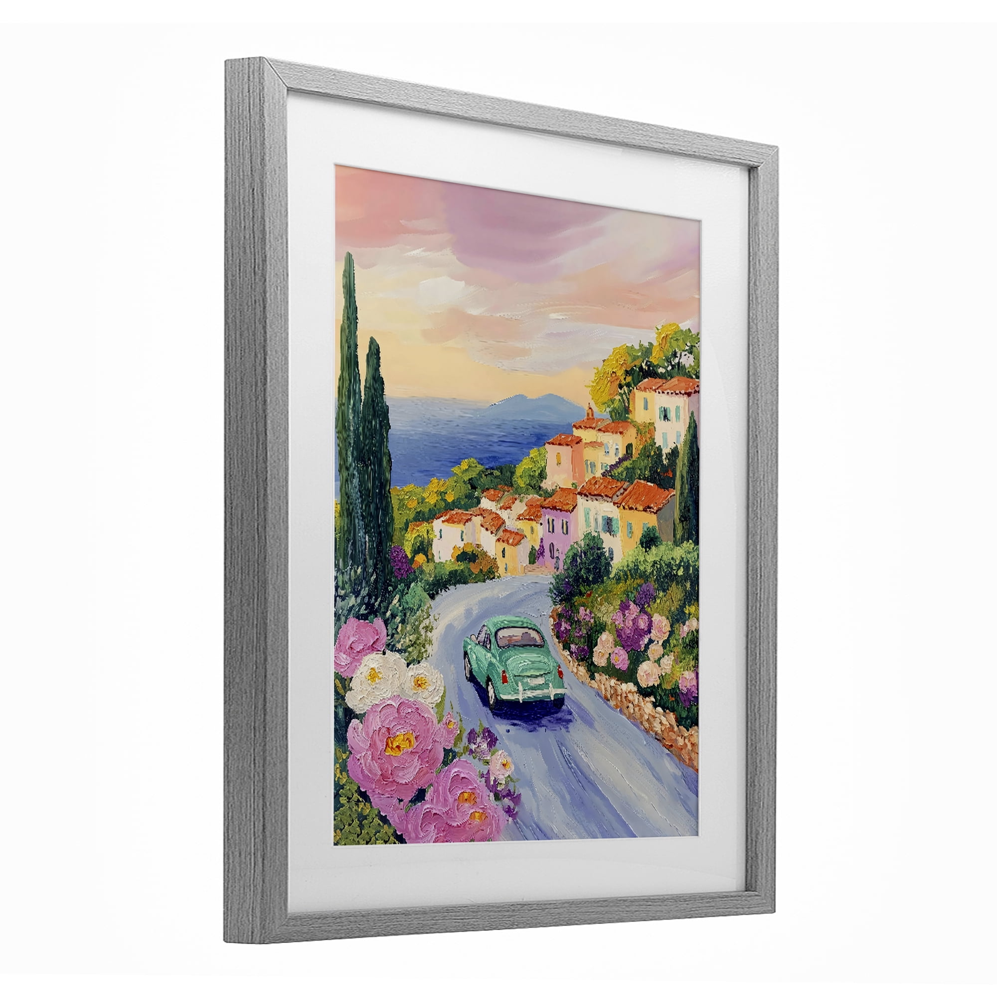 Stupell Industries Driving Along The Coast Gray Framed Print Under Glass, design by The Prints Vibe