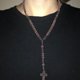 thumbnail image 3 of Collar de cruz de cuentas, collar de cadena, gargantilla, cadenas tejidas, joyería de moda, 3 of 7