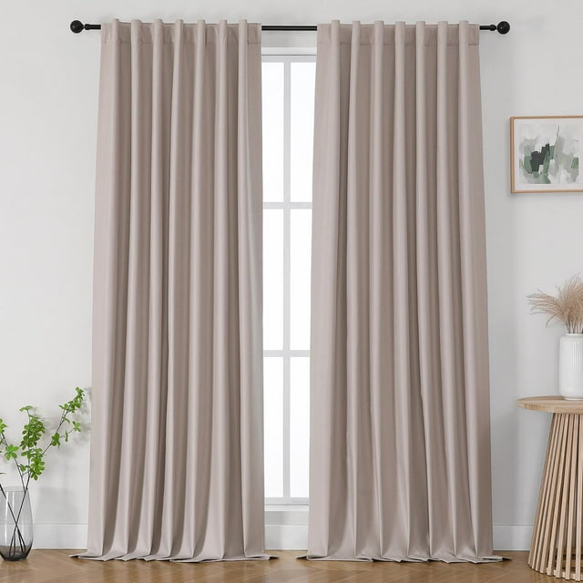 Cortina Joydeco de lino opaca, 132 x 229 cm, térmica, 2 paneles