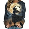 thumbnail image 2 of VKOYWKM Sweatshirts Women Halloween Witch Sweatshirt Crew Neck Long Sleeve Fall Pullover Tops Halloween Sweater, 2 of 6