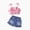 A7girls' clothing sets Pink, variant on Toddler Girl Clothes Toddler Baby Girl Summer Outfit 9 12 18 24 Months 2T 3T 4T Ruffle Tops With Jean Skorts Cute 2 Pcs Clothes Set