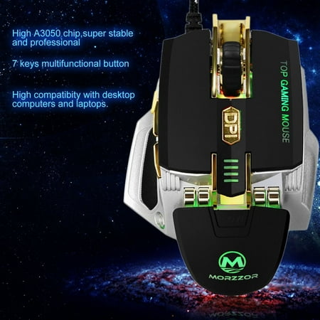 Morzzor High-End Wired 4000dpi Optical Gaming Mouse Metal Mechanical Macro Programming For PC Laptop (Best Games Mouse Only)