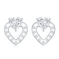 thumbnail image 2 of Rosec Jewels Lab Diamond Heart Stud Earrings - 1 Carat Diamond Earrings for Women - EF-VS Grade, 925 Sterling Silver, 2 of 6