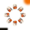 thumbnail image 4 of Fall Pumpkin Halloween Press On Nails Short 24Pcs, Glitter French Tip Fall Fake Nails with Pumpkin Design, Thanksgiving Reusable False Nails for Women, DIY Fall Party Manicure Set, 4 of 9