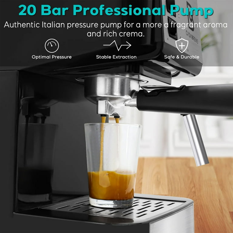 Casabrews Compact Espresso Coffee Machine with Milk Frother Wand