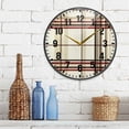 thumbnail image 3 of Yayeee Wall Clock Battery Operated 9.5" Silent Quartz Non-Ticking for Living Room Decor, Cream Plaid, 3 of 8