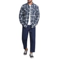 thumbnail image 2 of Camisas de manga larga ajustadas de botones con bolsillo para hombres INSPIRE CHIC en colores contrastantes, XL, azul y blanco, 2 of 7