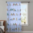 thumbnail image 3 of Blue Birds Sheer Curtains 45 Inches Long, Funny Cute Snowflake Wire Sparrow Light Filering Curtains, Breathable Simi Curtain Privacy Drapes for Kitchen Bathroom Lightweight Small Window Treatment, 3 of 8