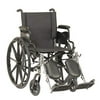Invacare 9000 XT High Performance Lighter Weight Wheelchair, with Desk Length Arms and T94HAP Elevating Legrests with Padded Calf Pads, 18" Seat Width, 9000XT_29153 / T94HAP