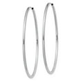thumbnail image 2 of Real 14kt White Gold 1.5mm Polished Endless Hoop Earrings; for Adults and Teens; for Women and Men, 2 of 3