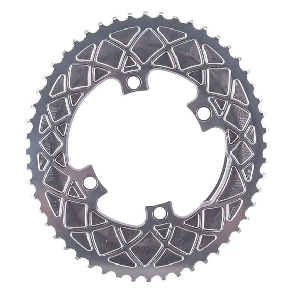 Absolute Black Oval 110 BCD 2X Chainring Absoluteblack Oval 110mm 52t 4b 2x Gy