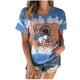 thumbnail image 2 of Fiudx Liquidación de Ahorros de Verano Camiseta de Manga Corta con Cuello Redondo y Estampado Del Día de La Independencia para Mujer, 2 of 4