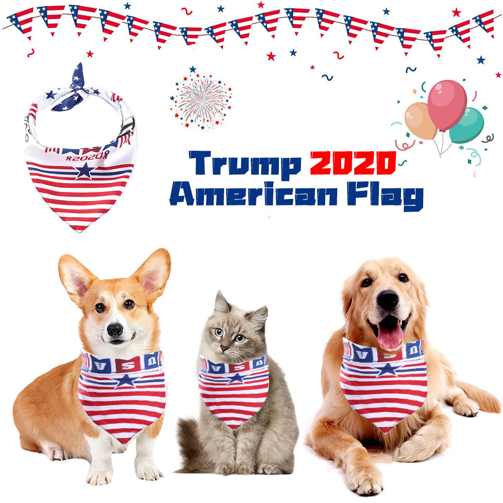 Akoyovwerve Akoyovwerve Trump 2020 American Flag Dog Bandana Keep America Great Washable Washable Triangular Scarfor Small Medium Large Dogs Cats Walmart Com Walmart Com
