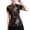 Black, variant on Womens Tops Gsakboxl Wome Collar Brocade Cheongsam Dress Slim Fit Traditional Floral Embroidery Dragon Print Short Sleeve Side Split Retro Formal for Banquet Women's Tops, Tees & Blouses M
