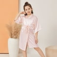 thumbnail image 2 of sertiohcv Button Down Pajamas Sets Girls Robes Birthday Kids Party Wedding Bridal Party Flower Girl Robe Pink Size for A, 2 of 8