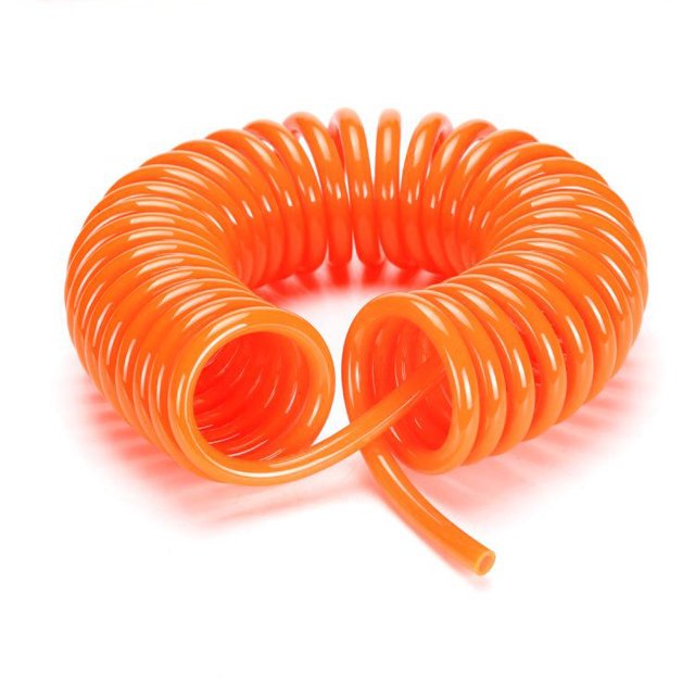 Tubo de manguera de aire en espiral Tubo neumático Buen sellado Conector rápido para bomba de compresor 6 m/19,69 pies 10 x 6,5