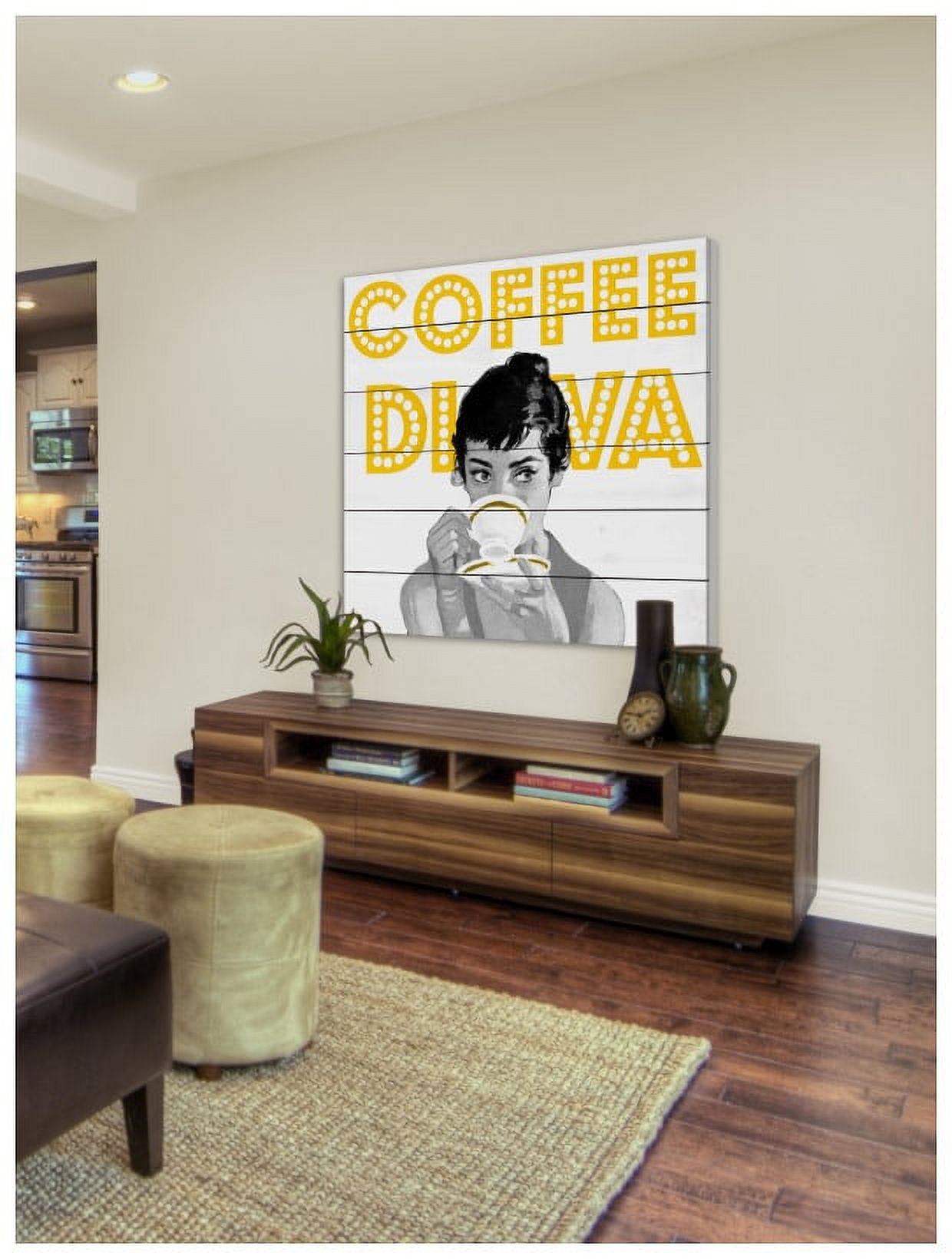 Marmont Hill "Coffee Diva" Painting Print on White Wood