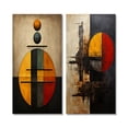 thumbnail image 2 of Designart "Belgian Conversations Geometric Abstraction II" Modern Geometric Wall Art Set Of 2 - Modern Gold Gallery Set For Office Decor, 2 of 6