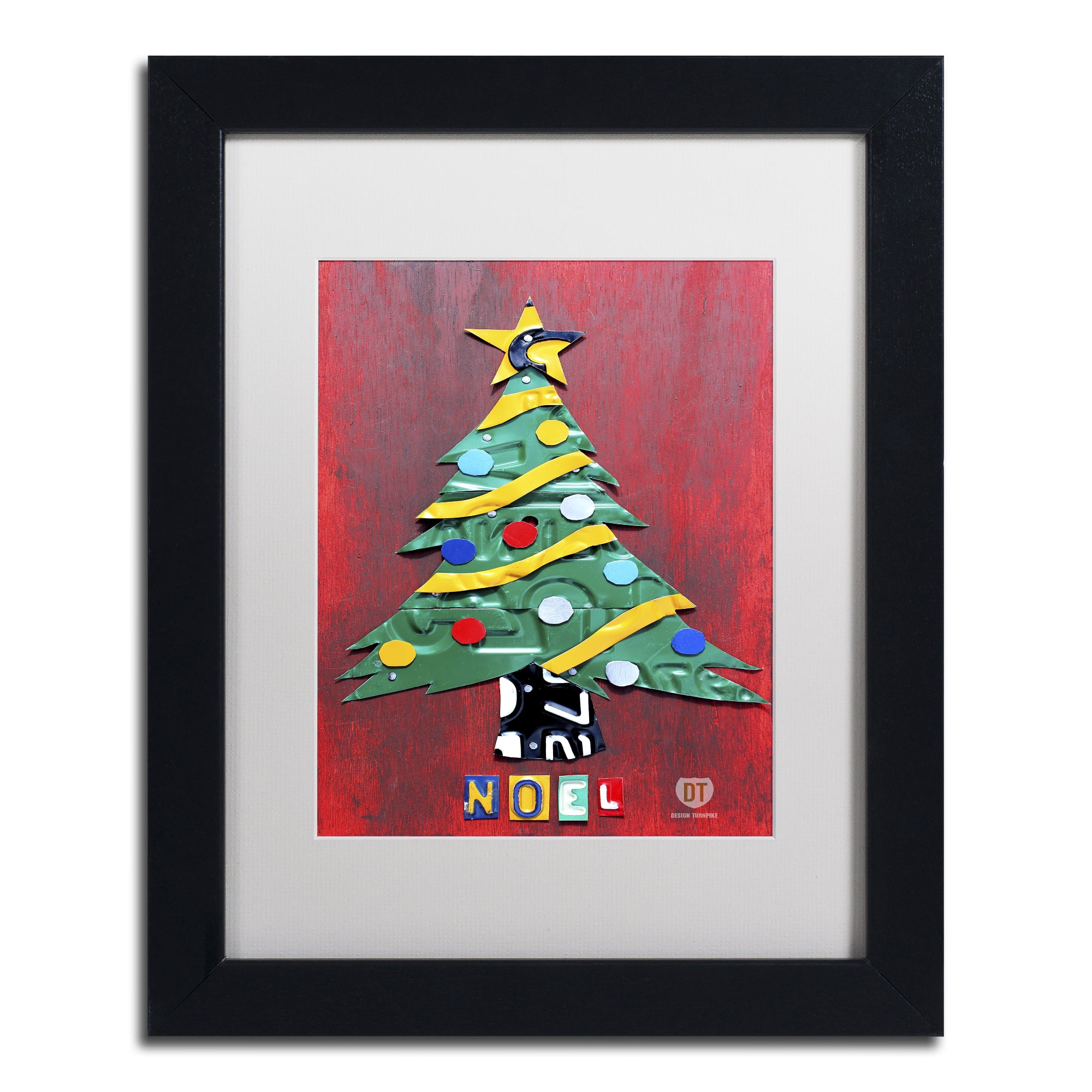 Noel Christmas Tree' Canvas Art by Design Turnpike, White Matte, Black Frame