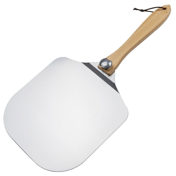 Fiudx Pala para Pizza, Versátil Espátula de Aluminio de 30 Cm, Mango Ergonómico de Madera, Cabezal Curvo para Facilitar La Transferencia de Alimentos, Ideal para Hornear Pasteles, Pizzas y Filetes, I