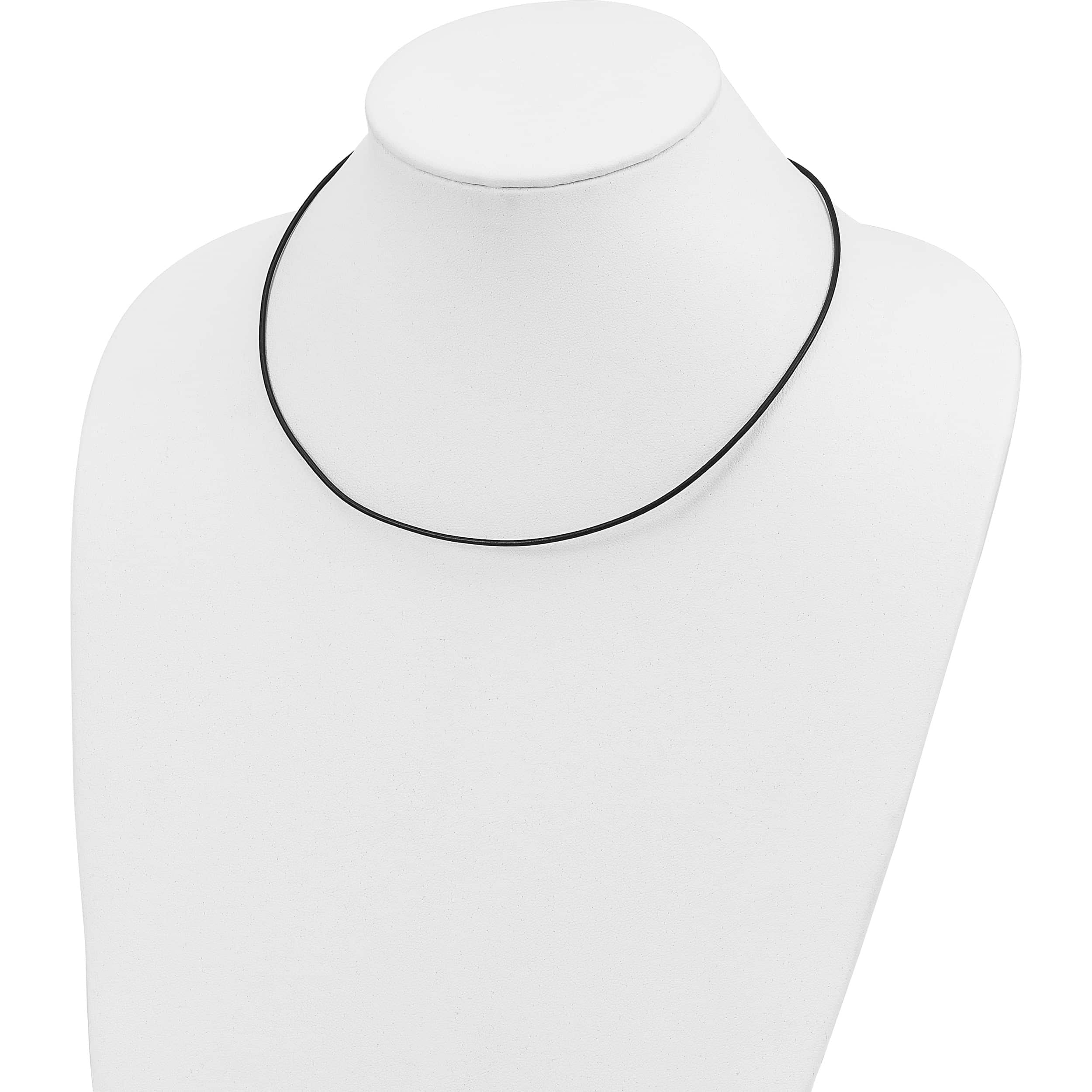 14K Yellow Gold 1.5mm 20In Black Leather Cord Necklace (20 X 1.5) Made In United States xg250-20