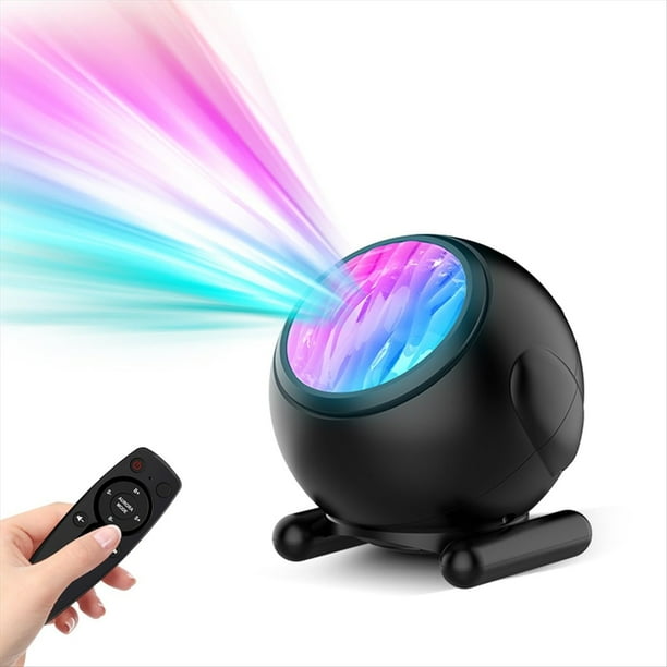 Proyector de Auroras Boreales con Ruido y Control Remoto: 8 Efectos, Luz Galáctica Ajustable para Dormitorio y Temporizador para Dormir.