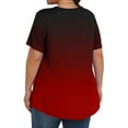 thumbnail image 4 of Yghzkop Women's Plus Size T-shirts Pleated Round Neck Casual Tops Ombre Print Summer Cotton Blend Top Loose Lightweight Breathable Blouse Weekend Getaway Ready Grocery Run Style Sweatshirts, 4 of 6