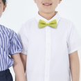 thumbnail image 2 of Pajarita preatada, pajaritas ajustables, pajarita de poliéster versátil y moderna para niños, pajaritas de esmoquin para vestido elegante de año Nuevo Amarillo verde, 2 of 8