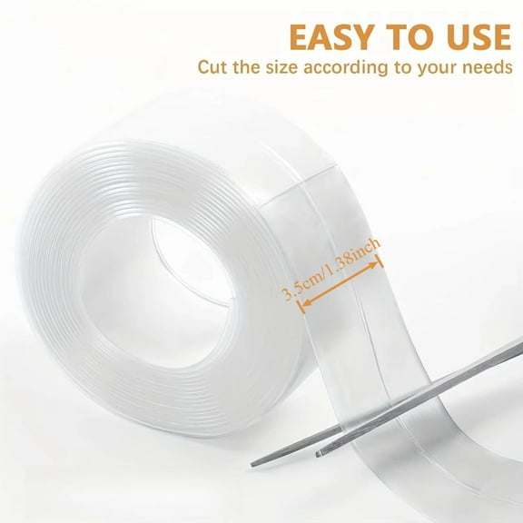 Clear Caulk Tape Waterproof Self Adhesive Caulk Strip Bathtub Sealant Tape Kitchen Floor Wall Edge Protector(PVC)