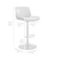 thumbnail image 3 of Armen Living Indoor Brock Adjustable Gray Faux Leather and Walnut Wood with Chrome Finish Bar Stool, 3 of 11