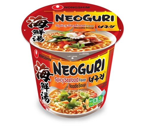 Nongshim Neoguri Spicy Seafood Ramyun Ramen Noodle Soup Cup, 2.64oz X 6 Count