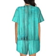 thumbnail image 6 of Daiia Turquoise Wooden2 Pattern Womens Pajama Sets Short Sleeve Pajamas for Women Sets Soft Lounge Sets Casual Round Neck Sleepwear PJS-Large, 6 of 7
