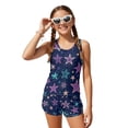 thumbnail image 3 of Xoenoiee Star Firework Print Tankini Swimsuits for Girls Kids, 4th of July Modest Swimsuit Bathing Suit Two Piece Blouson Tankini with Sports Top and Boyshorts, Size 6-7 Years, 3 of 7